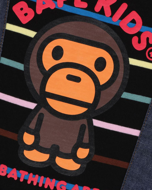 Bape Hoop Milo Suspenders Layered Rompers Body Detske Čierne | SK-1642