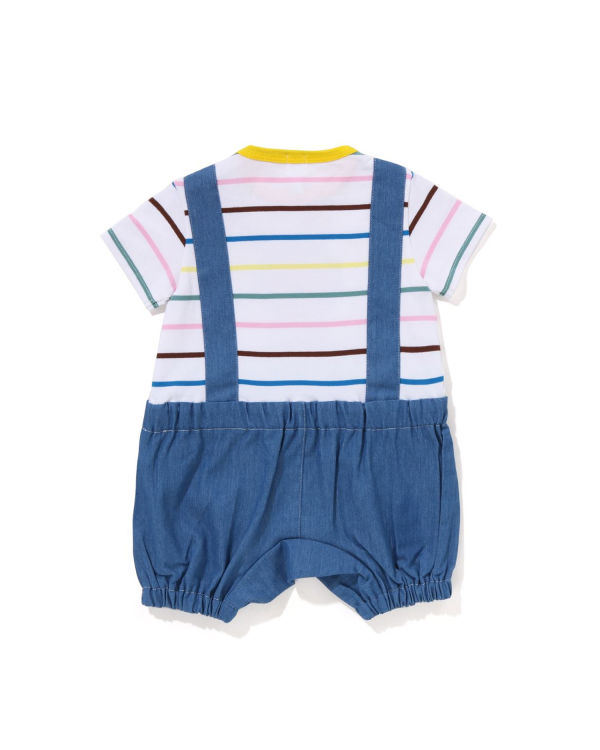 Bape Hoop Milo Suspenders Layered Rompers Body Detske Biele | SK-2987