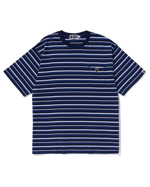 Bape Hoop One Point Relaxed Fit Tricko Panske Modre | SK-1634