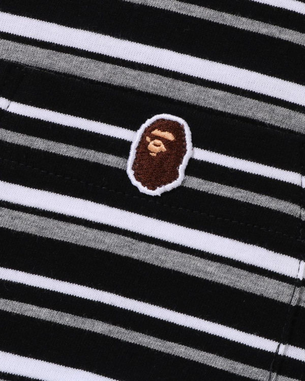 Bape Hoop One Point Relaxed Fit Tricko Panske Čierne | SK-8431