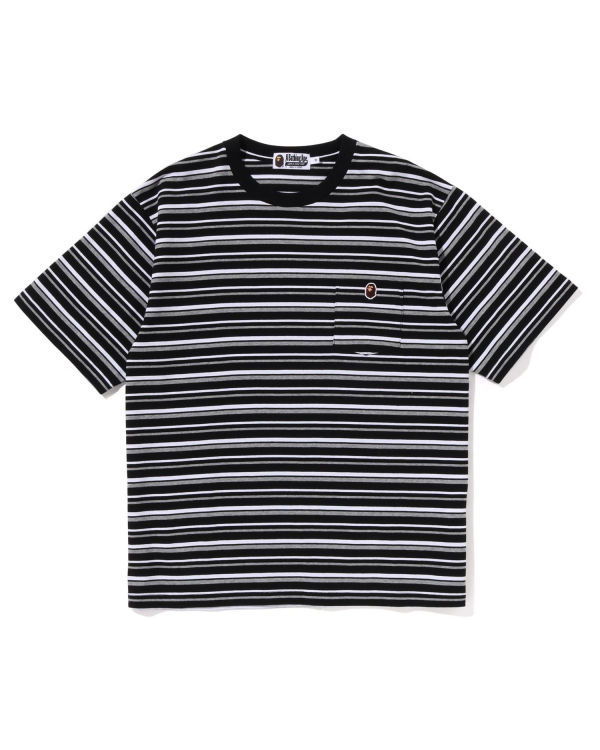 Bape Hoop One Point Relaxed Fit Tricko Panske Čierne | SK-8431