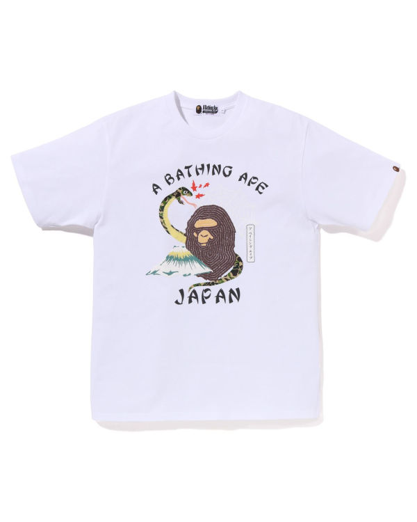 Bape Japanese Culture Tricko Panske Biele | SK-4857