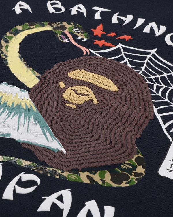 Bape Japanese Culture Tricko Panske Námornícka Modrá Modre | SK-7498