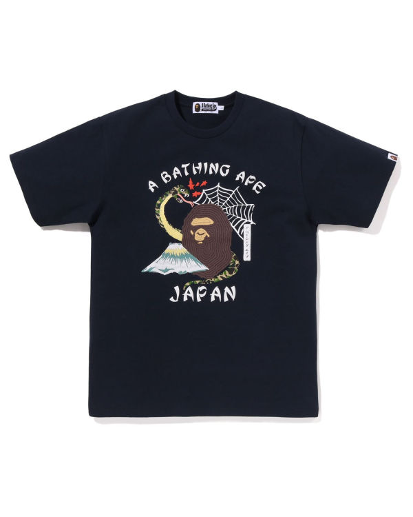 Bape Japanese Culture Tricko Panske Námornícka Modrá Modre | SK-7498