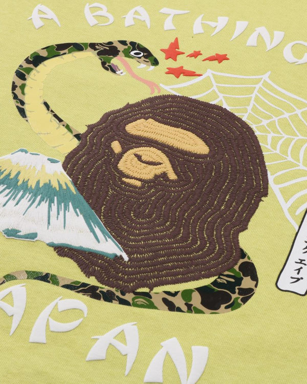 Bape Japanese Culture Tricko Panske Žlté | SK-3952