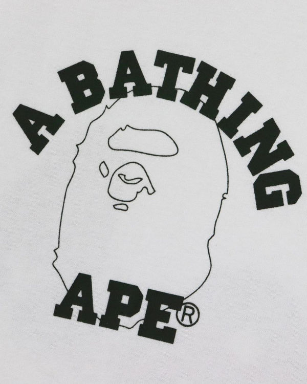 Bape Line 1st Camo Face Tricko Panske Biele | SK-0476