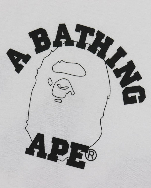 Bape Line 1st Camo Face Tricko Panske Biele | SK-6372