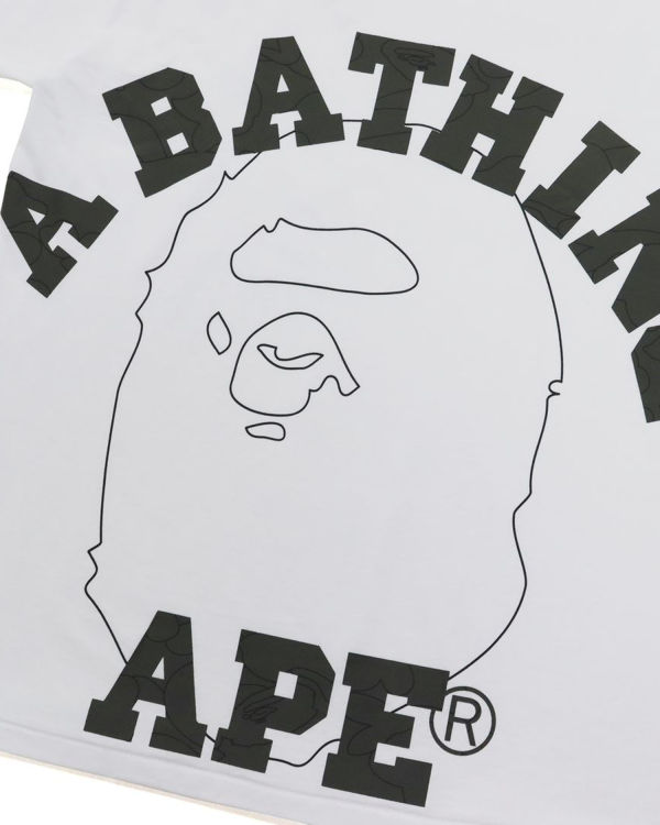 Bape Line 1st Camo Face Tricko Panske Biele | SK-6372