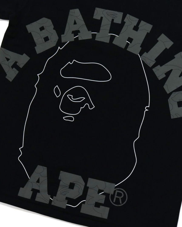 Bape Line 1st Camo Face Tricko Panske Čierne | SK-8912