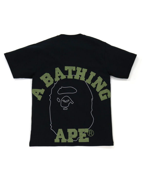Bape Line 1st Camo Face Tricko Panske Čierne | SK-9167