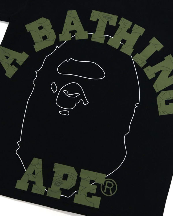 Bape Line 1st Camo Face Tricko Panske Čierne | SK-9167