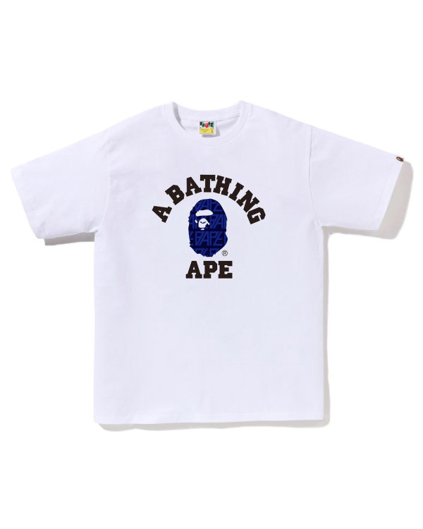 Bape Logo Monogram College Tricko Panske Biele | SK-0529