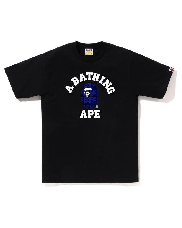 Bape Logo Monogram College Tricko Panske Čierne | SK-8947