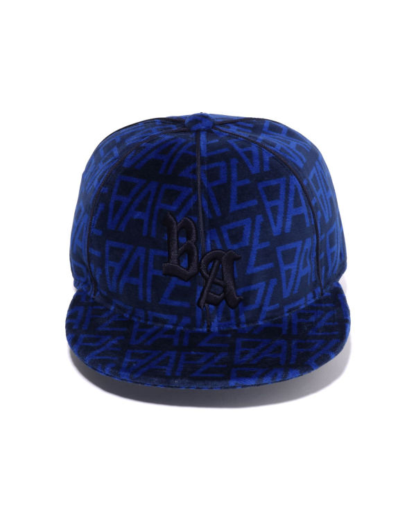 Bape Logo Monogram Velour Caps Panske Kráľovská Modrá Modre | SK-9642