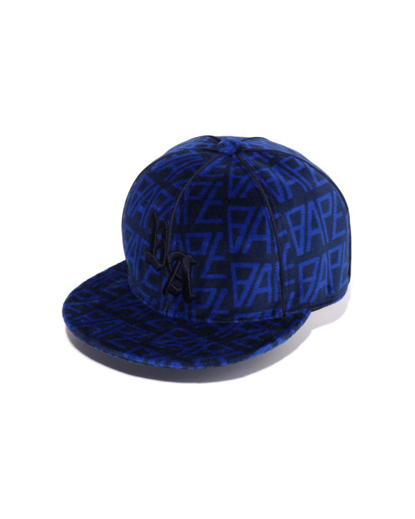 Bape Logo Monogram Velour Caps Panske Kráľovská Modrá Modre | SK-9642
