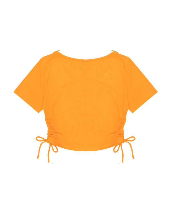 Bape Logo drawstring cropped Blúzky Damske Oranžové | SK-2470