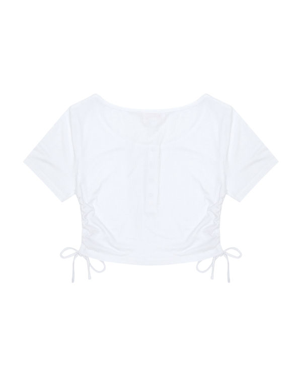 Bape Logo drawstring cropped Blúzky Damske Biele | SK-2785
