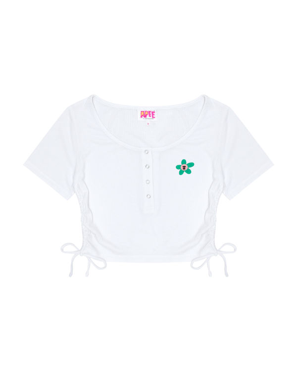 Bape Logo drawstring cropped Blúzky Damske Biele | SK-2785