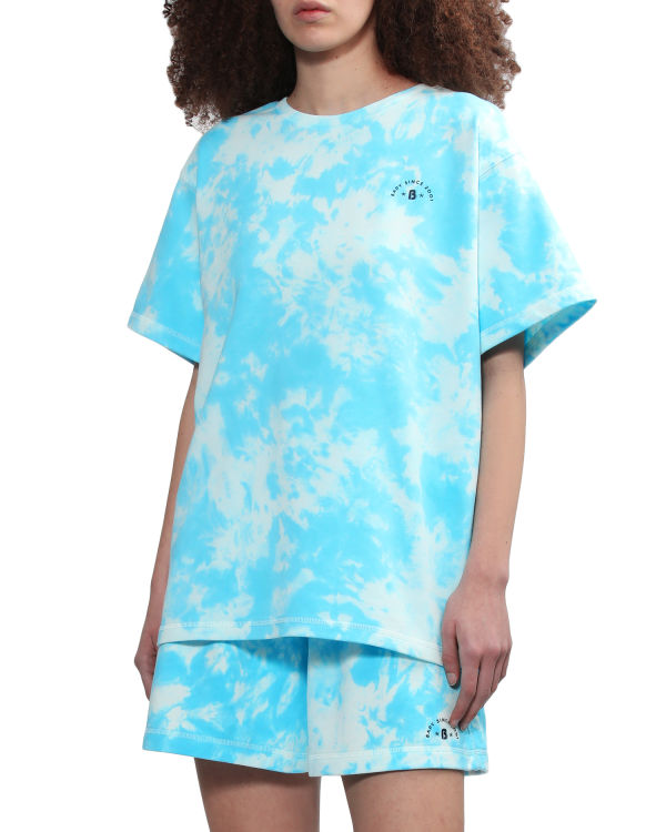 Bape Logo-dye Tricko Damske Modre | SK-5602