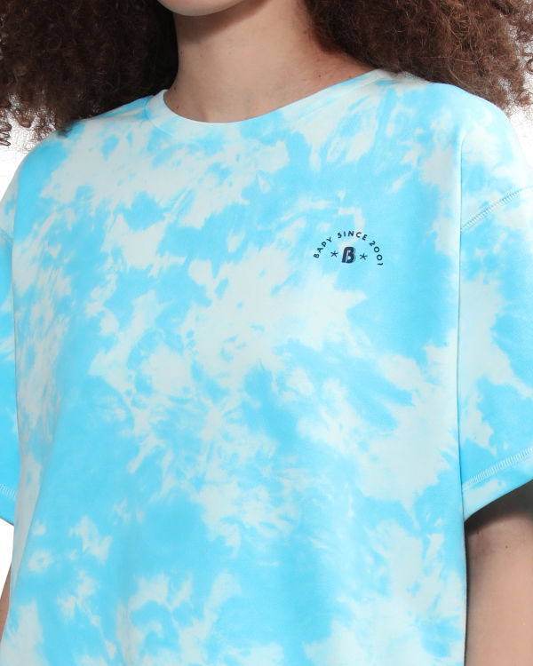 Bape Logo-dye Tricko Damske Modre | SK-5602