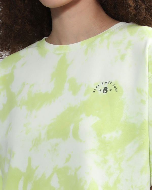 Bape Logo-dye Tricko Damske Svetlo Zelene | SK-2165