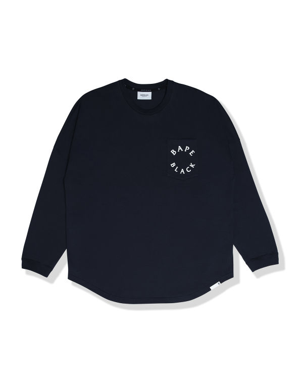 Bape Logo print long sleeve Tricko Panske Námornícka Modrá Modre | SK-4371