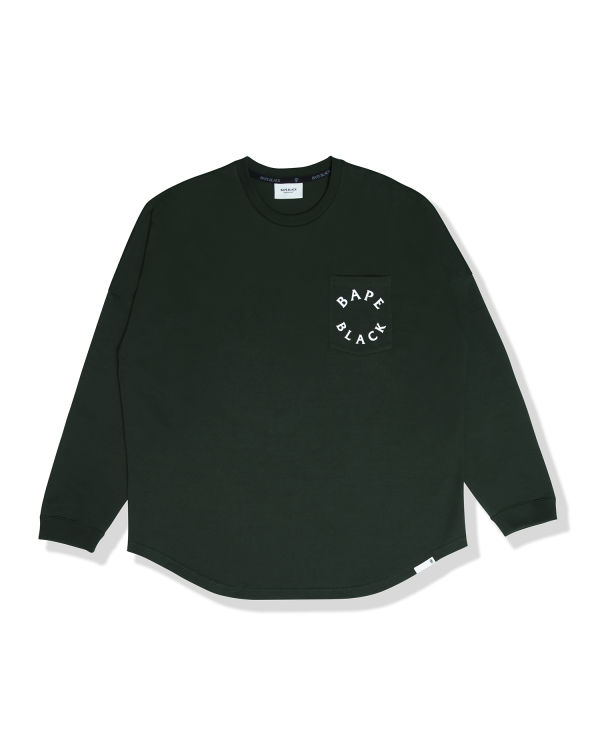 Bape Logo print long sleeve Tricko Panske Tmavo Zelene | SK-6798