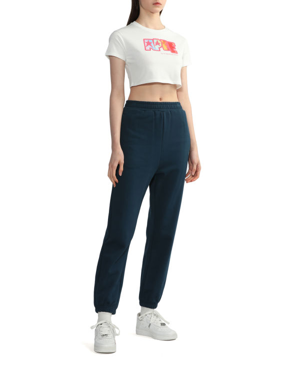Bape Logo printed crop Tricko Damske Biele | SK-7250