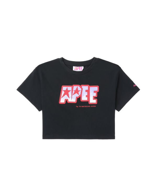 Bape Logo printed crop Tricko Damske Čierne | SK-5079