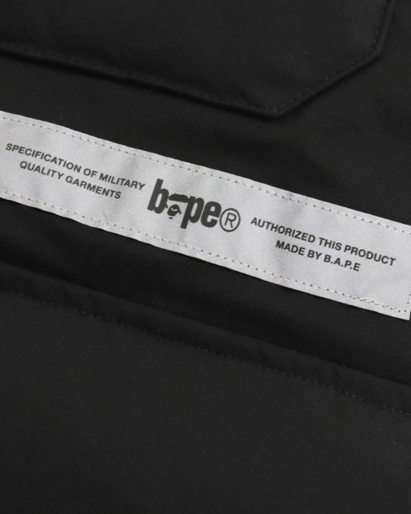 Bape Loose Fit Long Páperové Bundy Panske Čierne | SK-4561