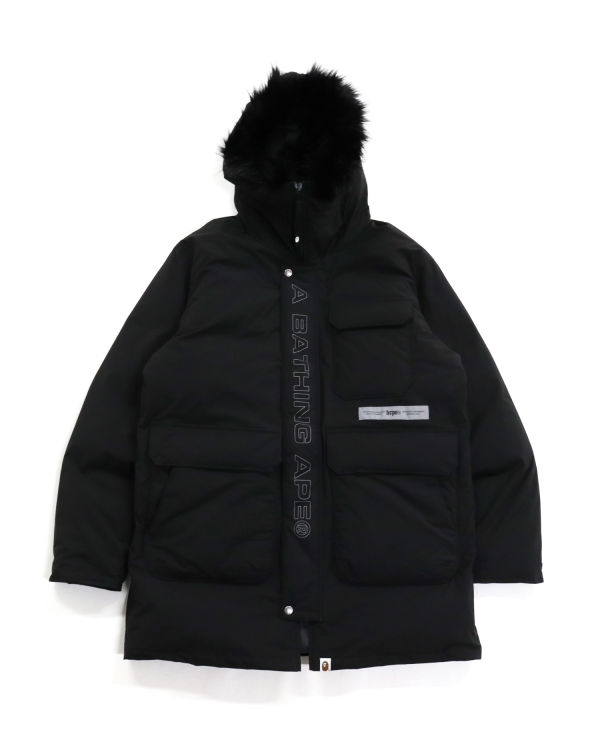 Bape Loose Fit Long Páperové Bundy Panske Čierne | SK-4561