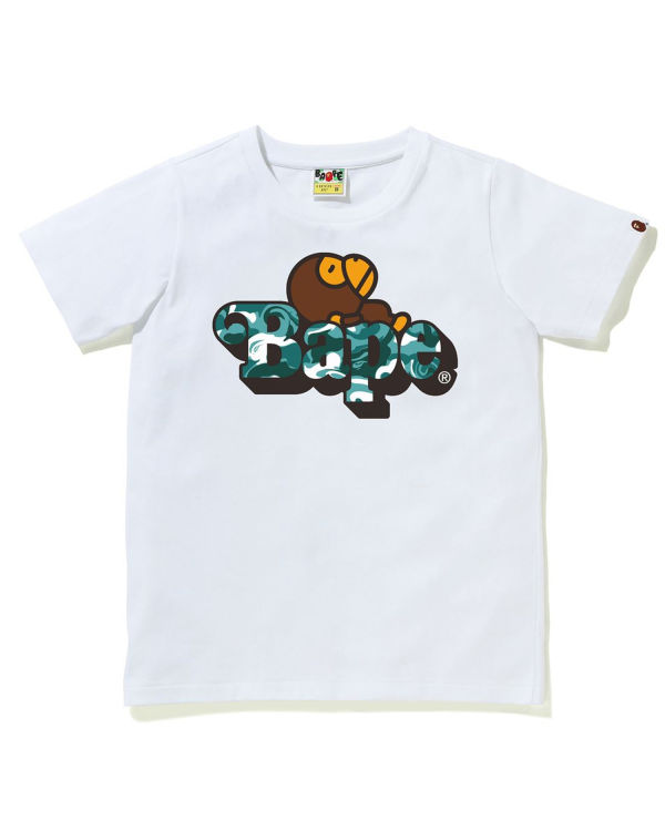 Bape Marble Camo Milo On Tricko Detske Biele | SK-8297