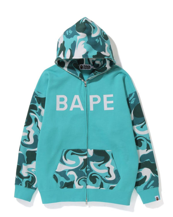 Bape Marble Camo Oversized Full Zip Mikiny S Kapucňou Damske Mätové | SK-6780