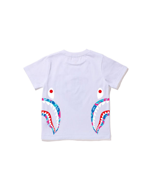 Bape Marble Camo Side Shark Tricko Detske Biele | SK-9327