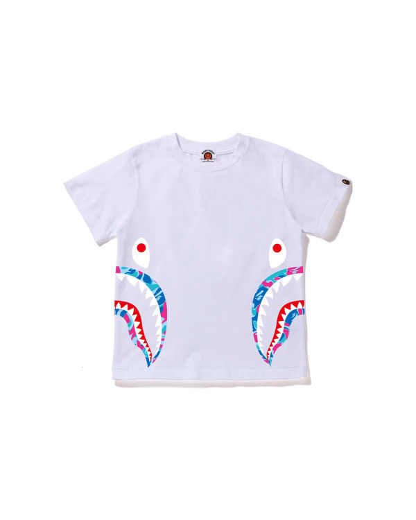 Bape Marble Camo Side Shark Tricko Detske Biele | SK-9327