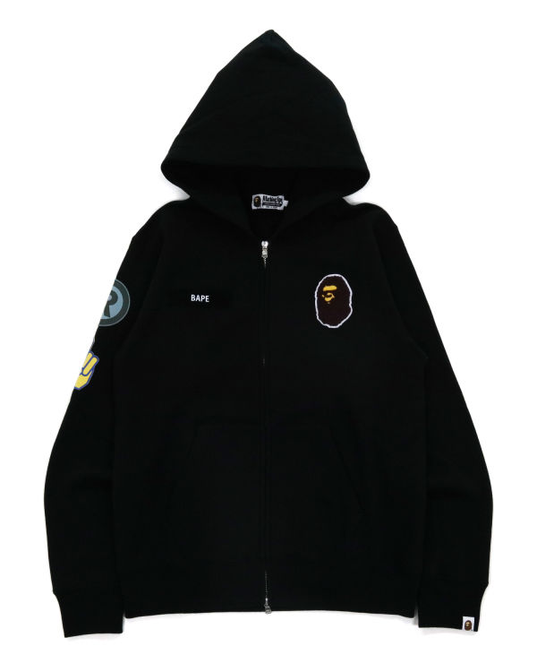 Bape Military Patch Heavy Weight Mikiny S Kapucňou Panske Čierne | SK-0279