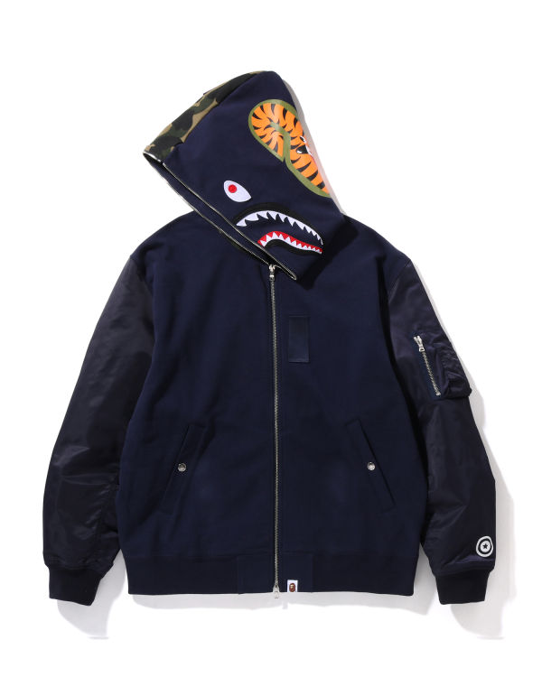 Bape Military Shark Relaxed Fit Full Zip Mikiny S Kapucňou Panske Námornícka Modrá Modre | SK-8534