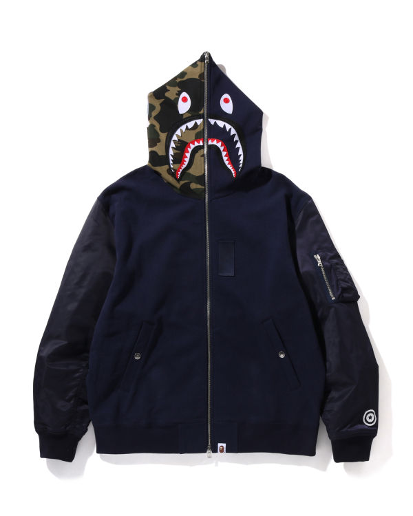 Bape Military Shark Relaxed Fit Full Zip Mikiny S Kapucňou Panske Námornícka Modrá Modre | SK-8534