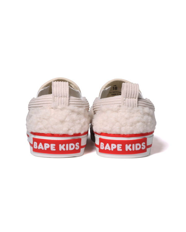 Bape Milo Boa Slip On Detske Biele | SK-2357