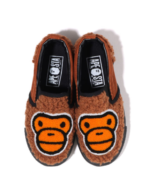 Bape Milo Boa Slip On Detske Hnede | SK-8029