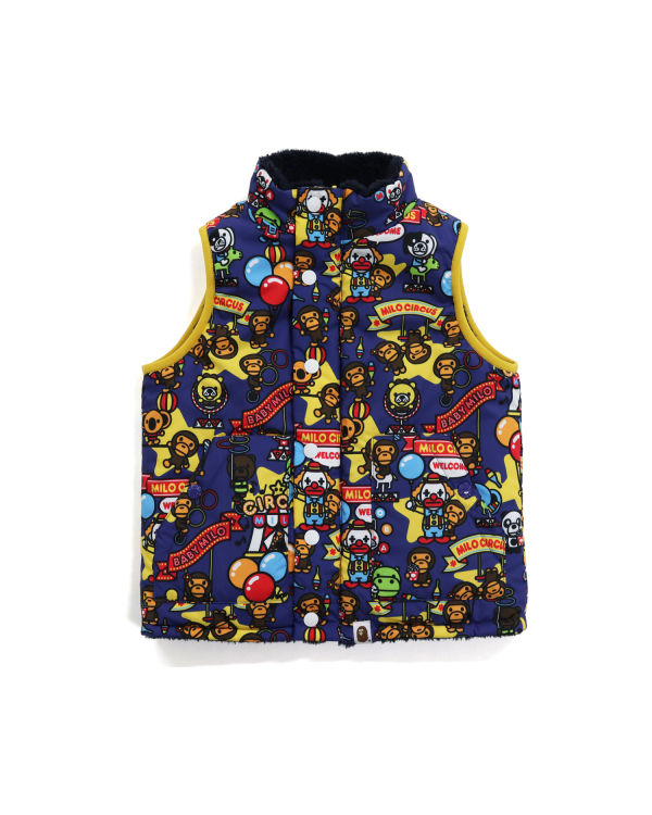 Bape Milo Circus Reversible Vesty Detske Modre | SK-4618