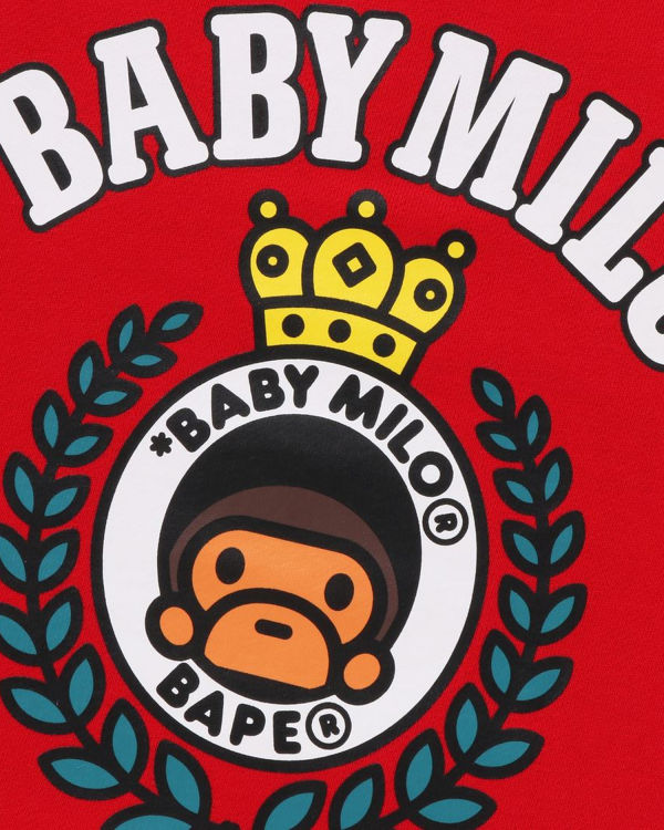 Bape Milo Emblem Crewneck Mikiny Detske Svetlo Červené | SK-0894