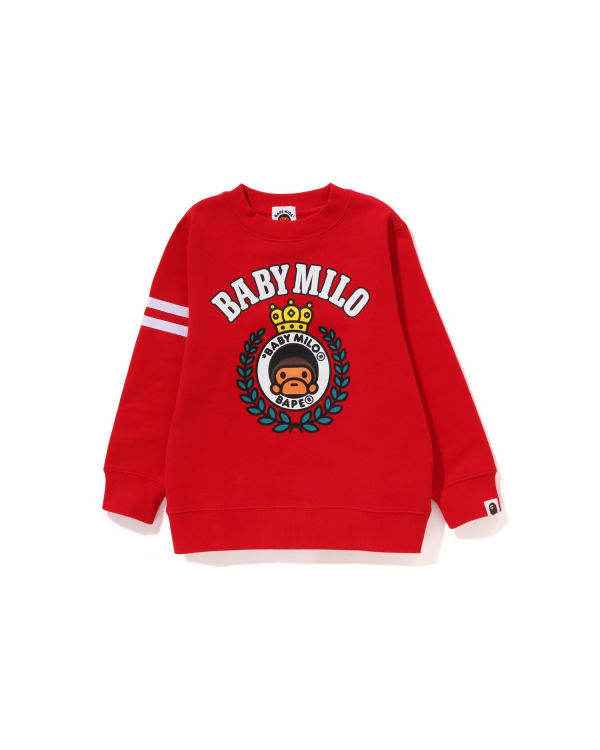 Bape Milo Emblem Crewneck Mikiny Detske Svetlo Červené | SK-0894