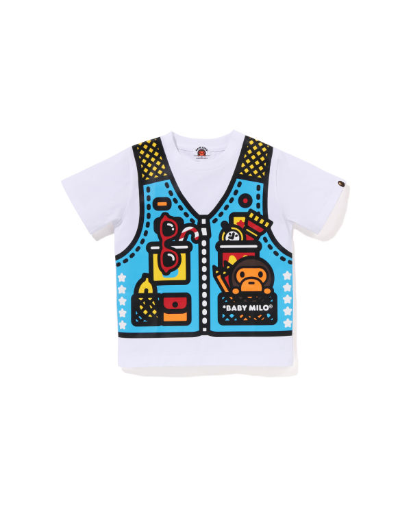 Bape Milo Fishing Print Tricko Detske Biele | SK-0219