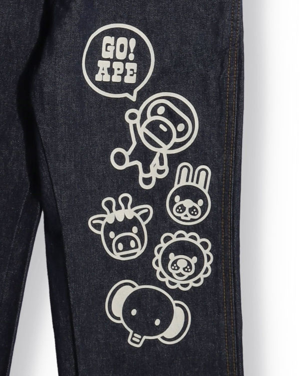 Bape Milo Friends Denim Dungaree Nohavice Detske Modre | SK-1945