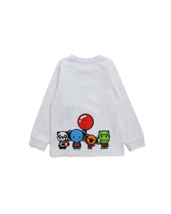 Bape Milo & Friends L/S Tricko Detske Biele | SK-9048