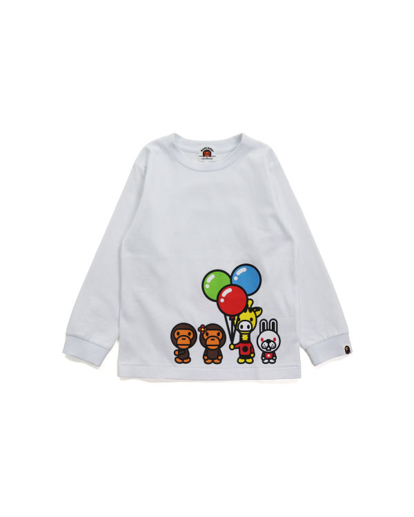 Bape Milo & Friends L/S Tricko Detske Biele | SK-9048