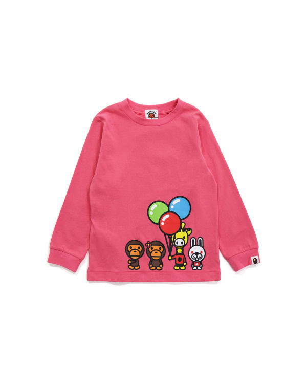 Bape Milo & Friends L/S Tricko Detske Ruzove | SK-7624