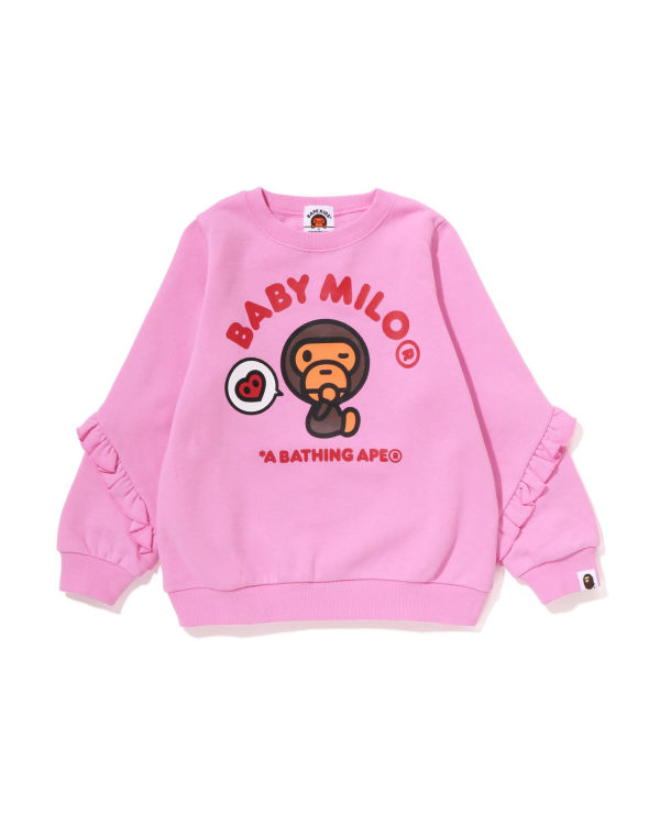 Bape Milo Heart Frill Crewneck Mikiny Detske Ruzove | SK-7981