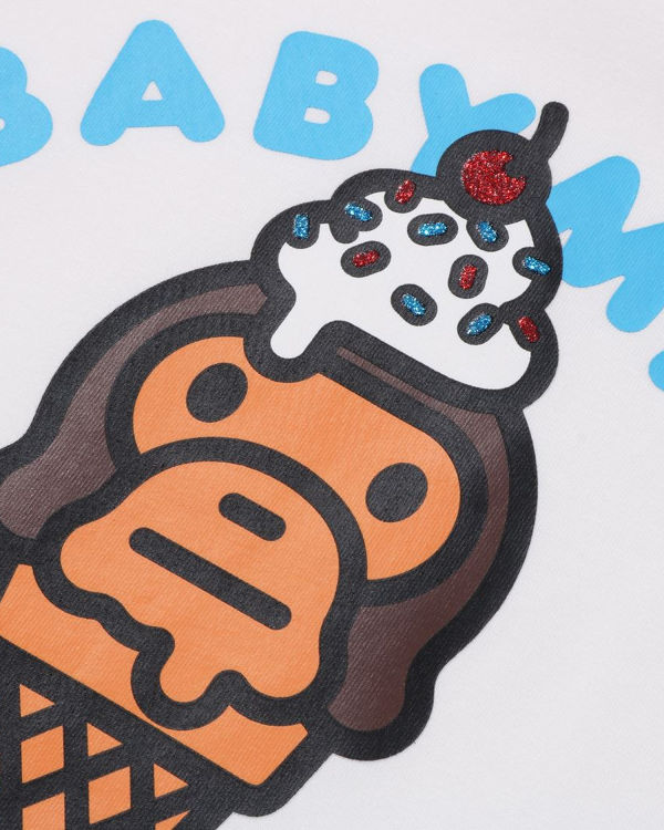 Bape Milo Ice Cream L/S Tricko Detske Biele | SK-3894